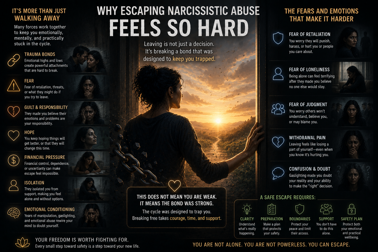 Escaping narcissistic abuse and breaking free